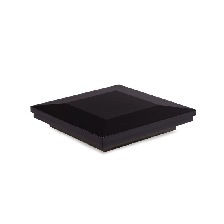 Sq. Ornamental Downward Low Voltage Light Post Cap (ACT) & 2-Way Splitter - Matte Black