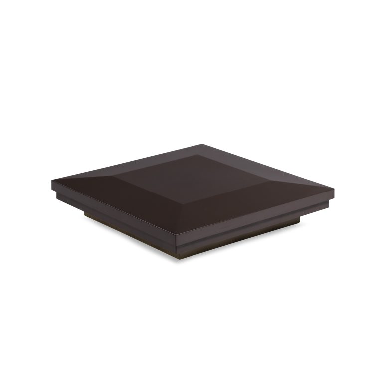 Sq. Ornamental Downward Low Voltage Light Post Cap (ACT) & 2-Way Splitter - Matte Espresso