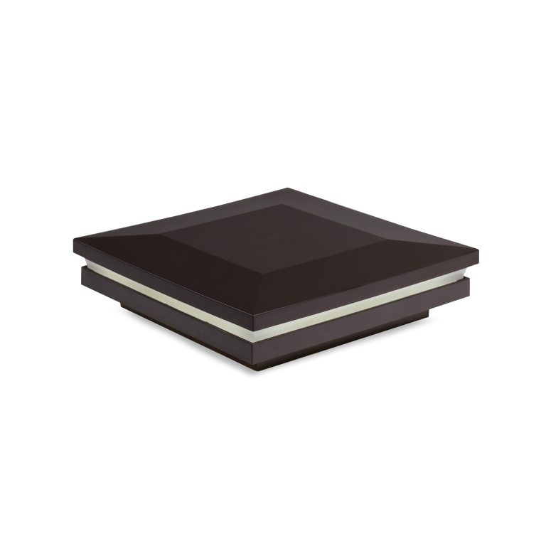 Sq. Ornamental Low Voltage Combo Light Post Cap (ACT) & 2-Way Splitter - Kona