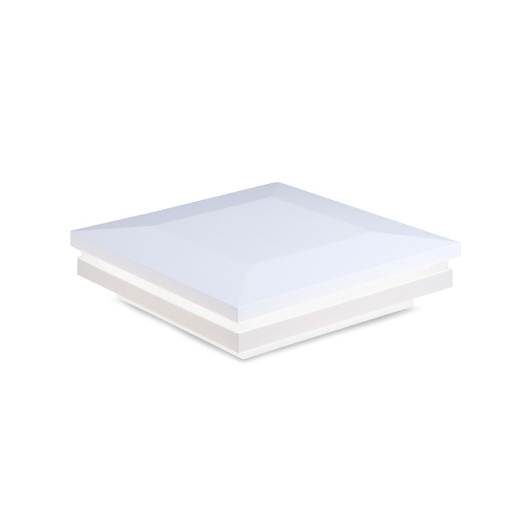 Sq. Ornamental Low Voltage Combo Light Post Cap (ACT) & 2-Way Splitter - Glossy Black