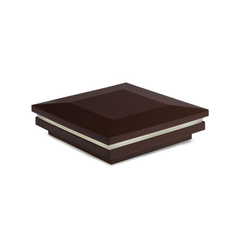 Sq. Ornamental Low Voltage Combo Light Post Cap (ACT) & 2-Way Splitter - Vintage Lantern