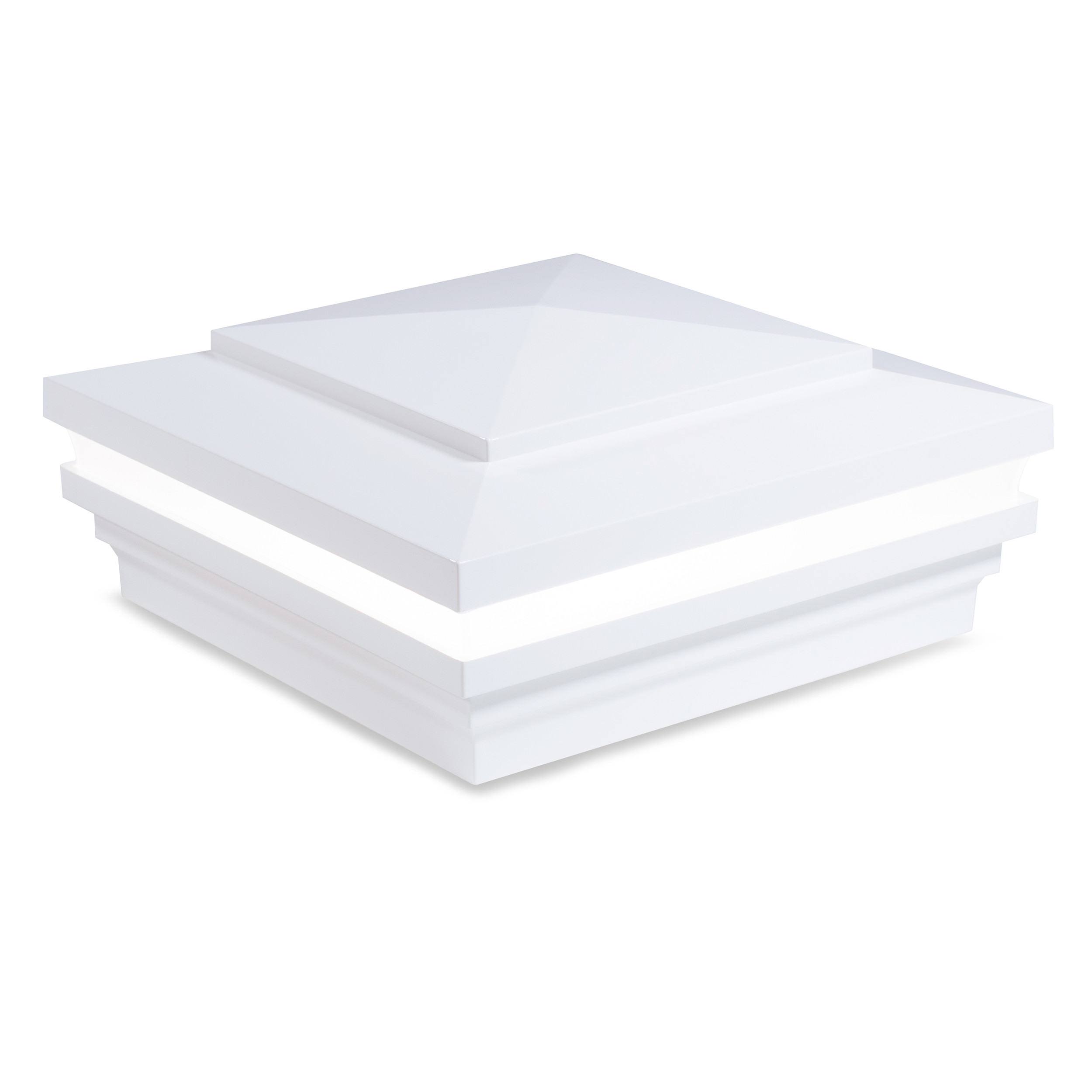 Sq. Cape May Halo Low Voltage Light Post Cap (ACT) & 2-Way Splitter