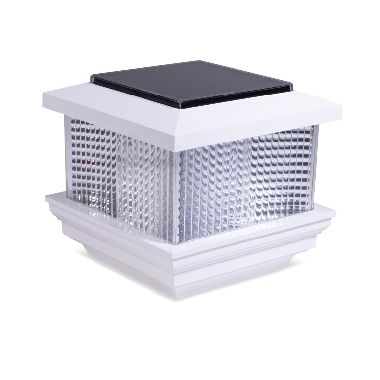 Sq. Galaxy Solar Light Post Cap - Glossy White