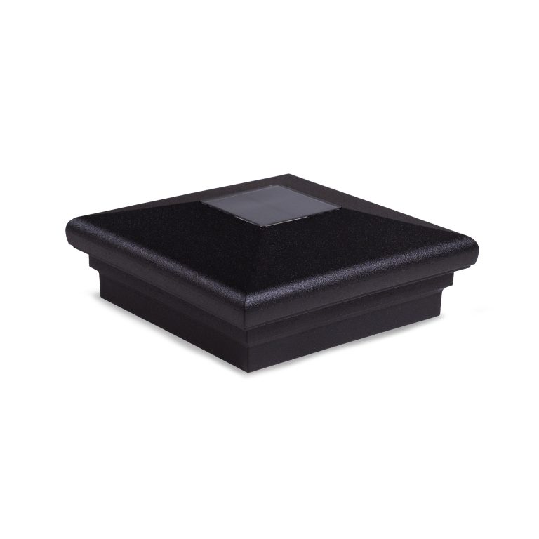 Sq. Neptune Downward Solar Light Post Cap - Textured Matte Black