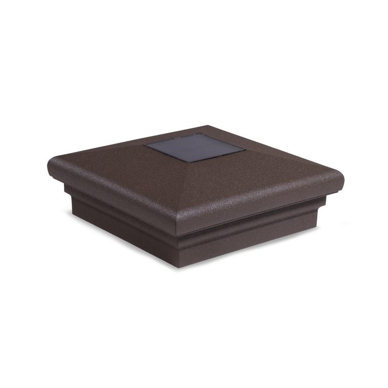 Sq. Neptune Downward Solar Light Post Cap - Textured Matte Bronze