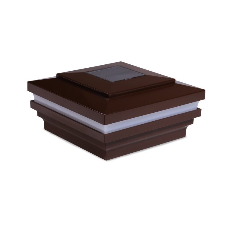 Sq. Cape May Halo Solar Light Post Cap - Vintage Lantern