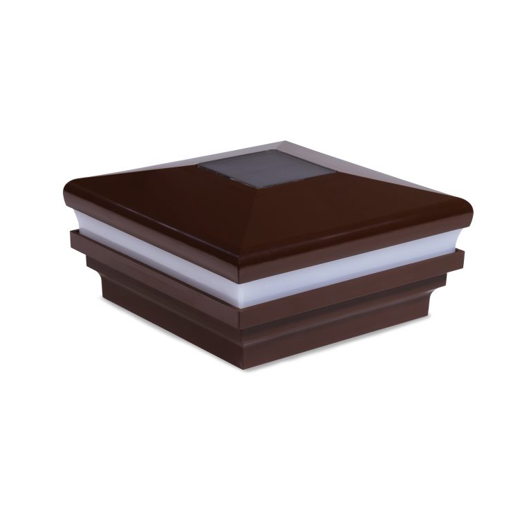 Sq. Neptune Halo Solar Light Post Cap - Vintage Lantern